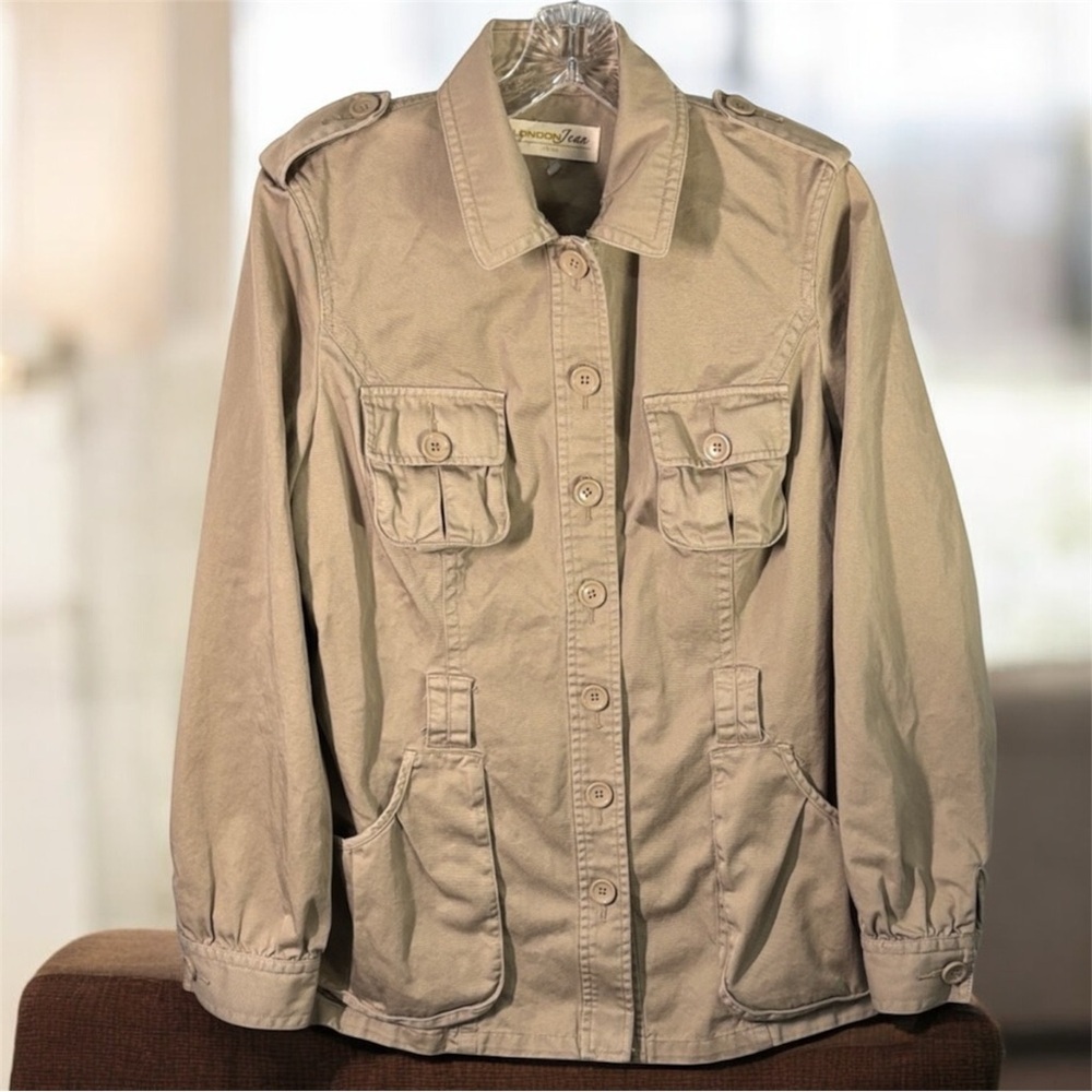 LONDONJEAN Beige Utility Jacket